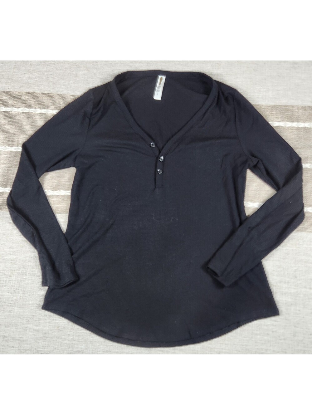 Athleta Women's Wind Down Sleep Top Long Sleeve Henley Knit Size L